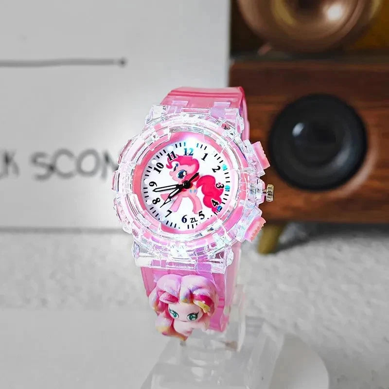 New Luminous Children's Watch Cartoon Pony Paoli Pointer Quartz Cute Watch.
