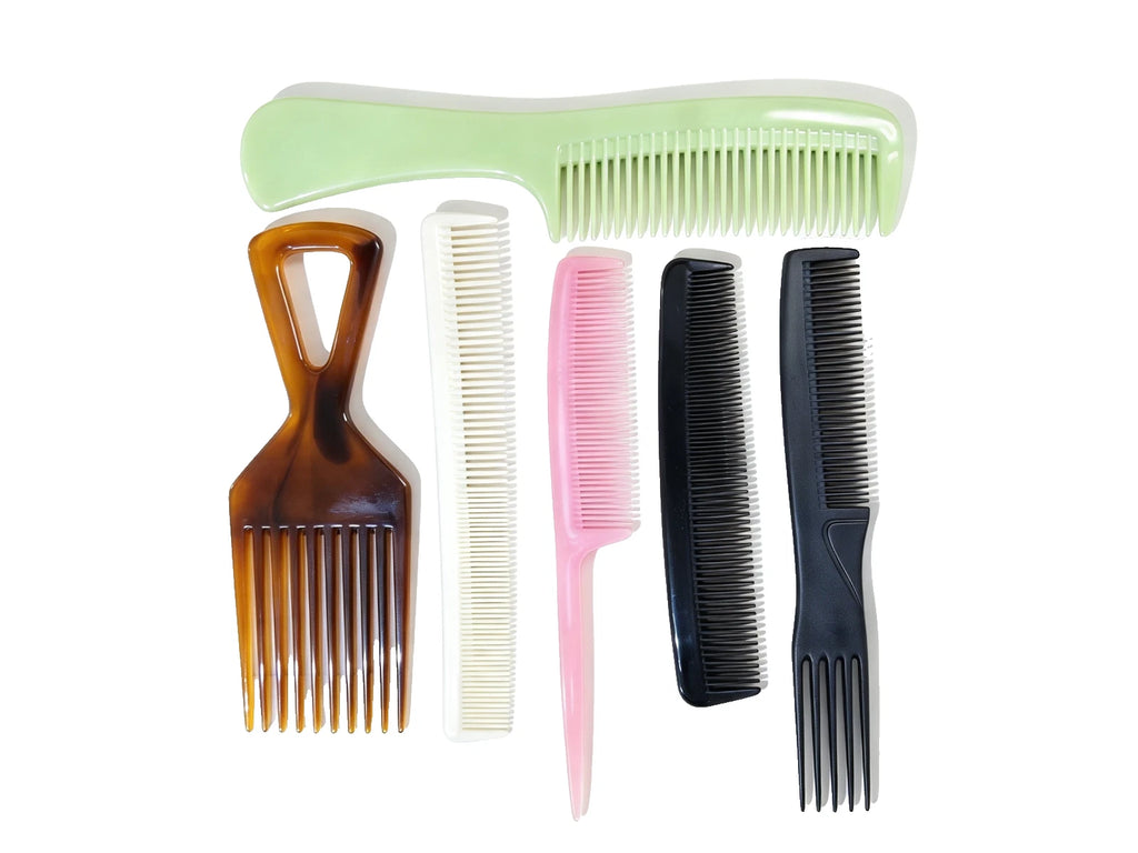 Premium 6 Piece Family Comb Set. Assorted Colours Quality Combs